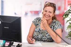 A lady on the telephone